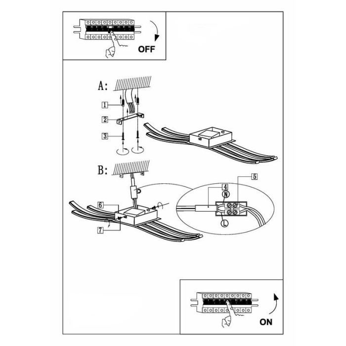 Plafonnier chromé en plastique, Therese, 26W, 3000K LED