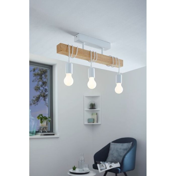 Lampe plafond en bois blanche, Anton