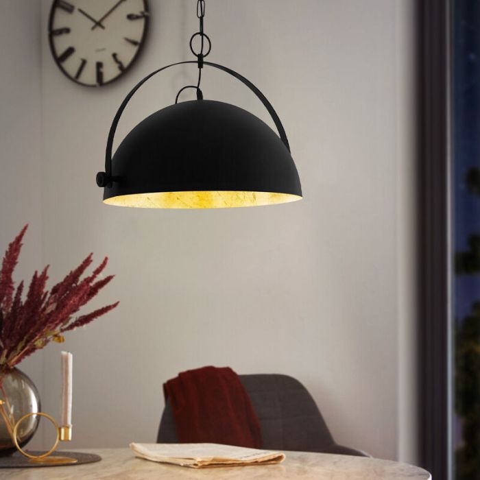 Suspension demi-sphère noire en acier, Nickolas