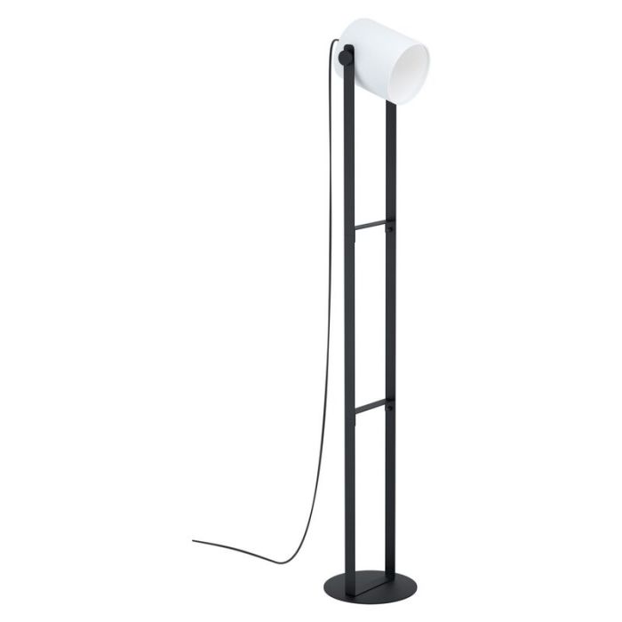 Lampadaire en bois noir, Kaspar, avec interrupteur