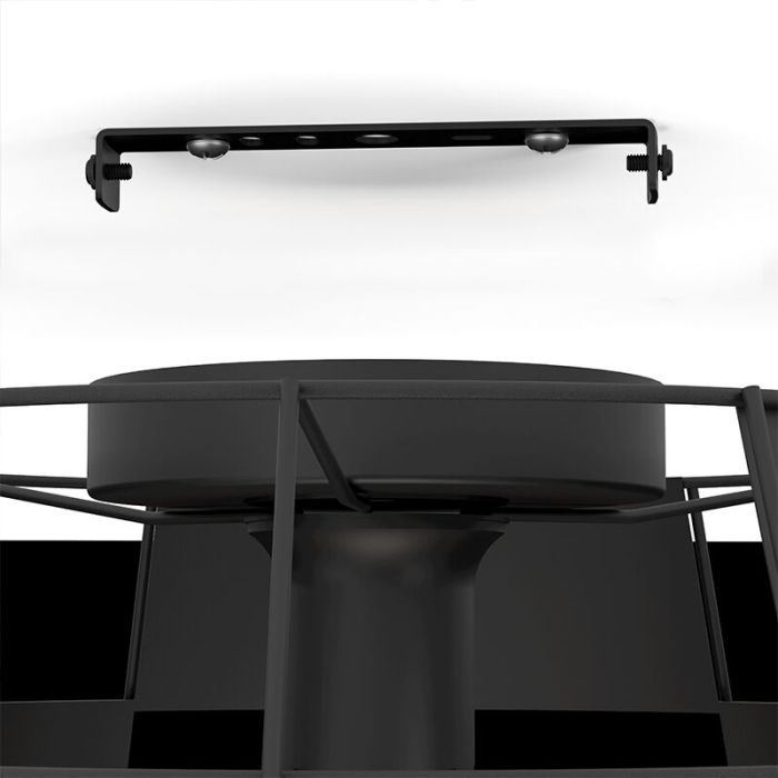 Plafonnier noir en aluminium, Nelly