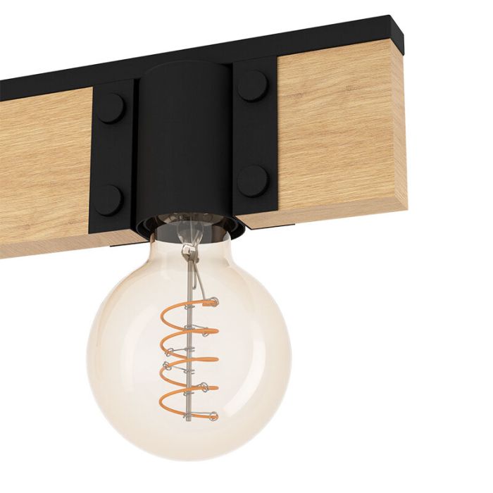 Lampe de table marronne en bois, Angela