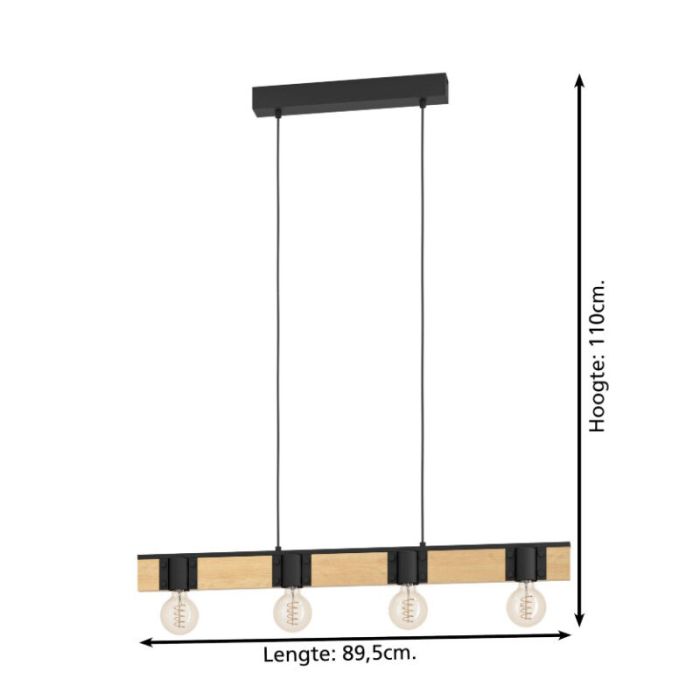 Lampe de table marronne en bois, Angela