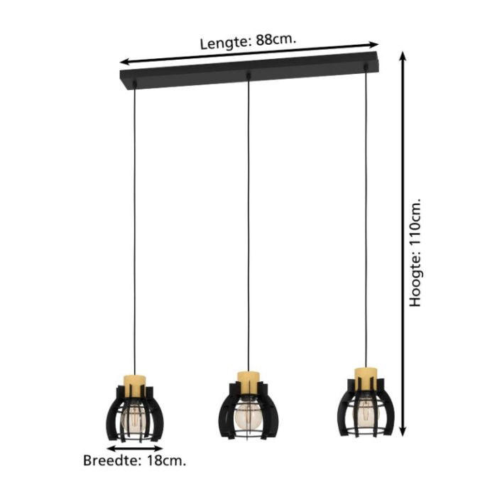 Suspension noire en aluminium, Redouan