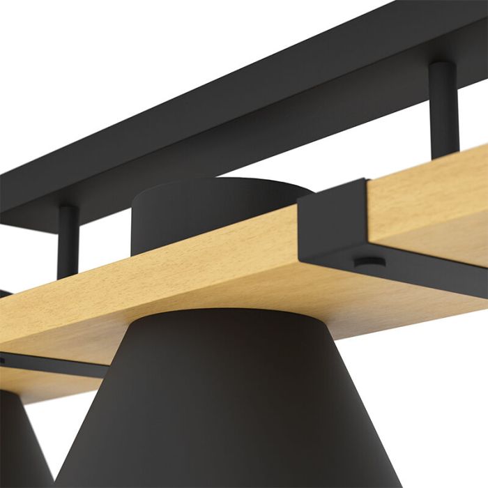Plafonnier noir en bois, Juanita