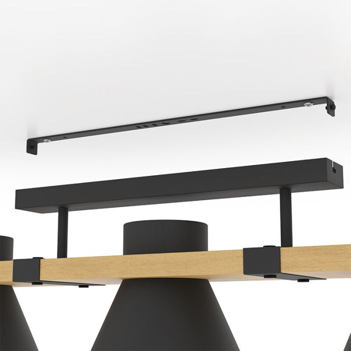 Plafonnier noir en bois, Juanita
