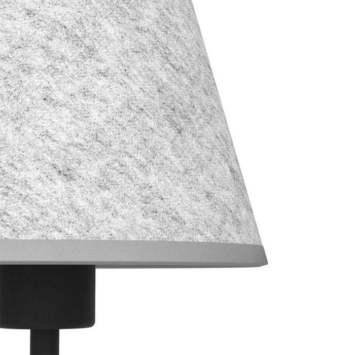 Lampe de table grise en tissu, Allan, avec interrupteur
