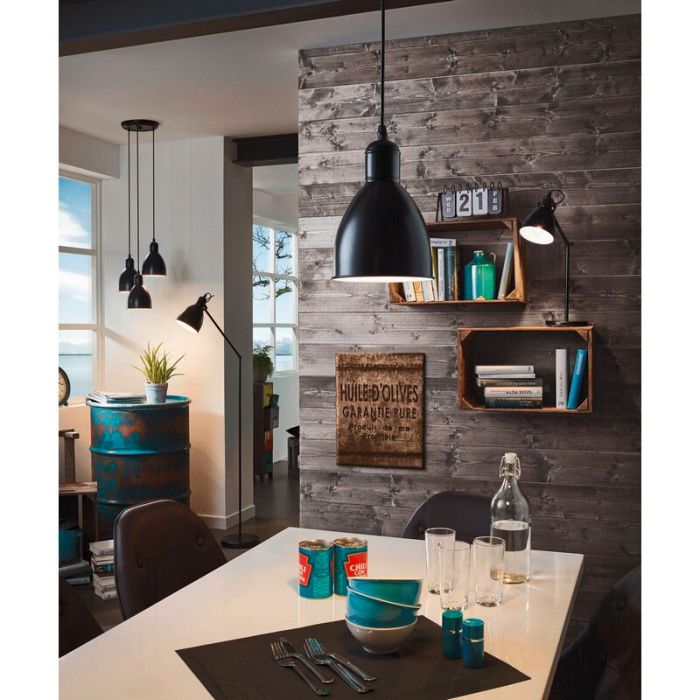 Lampadaire noir en métal, Lavinio, avec interrupteur