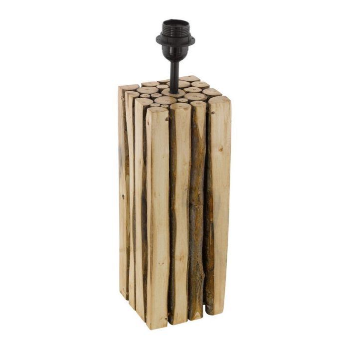 Lampe de table sans abat-jour en bois marronne, Kick, avec interrupteur