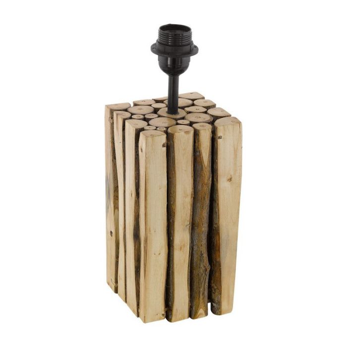 Lampe de table sans abat-jour en bois marronne, Kick, avec interrupteur