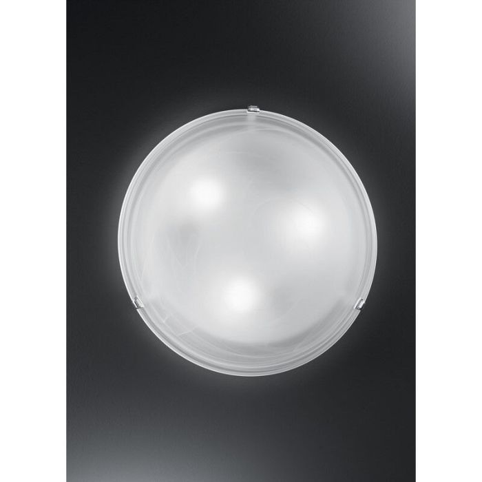 Lampe plafond chromée en verre, Alcor