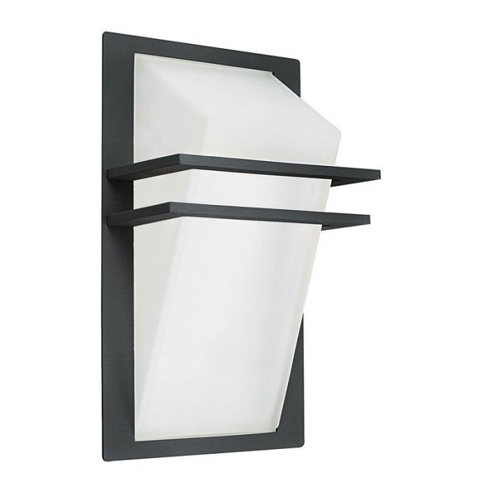 Luminaire extérieur anthracite en verre, Dae, IP44