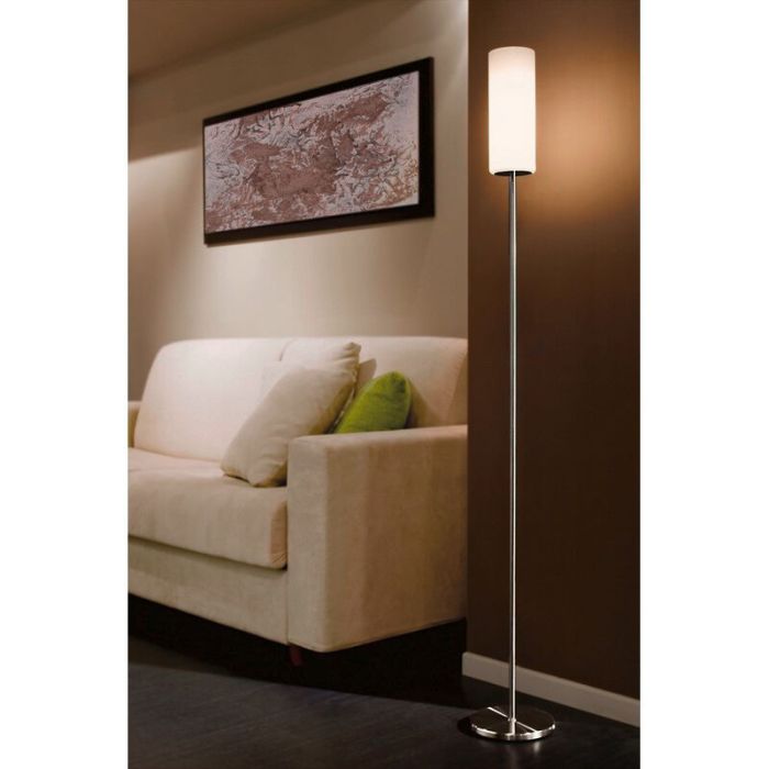 Lampadaire nickel en verre, Ciuda, avec interrupteur