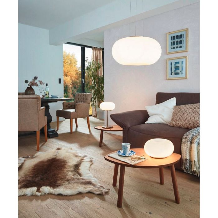 Lampe plafond nickel en verre, Skyler