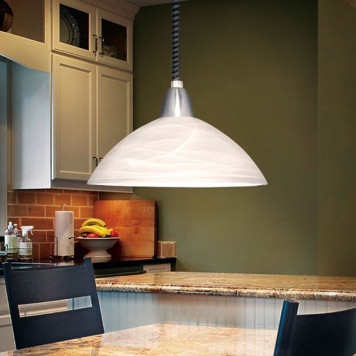 Suspension blanche en verre, Brandon