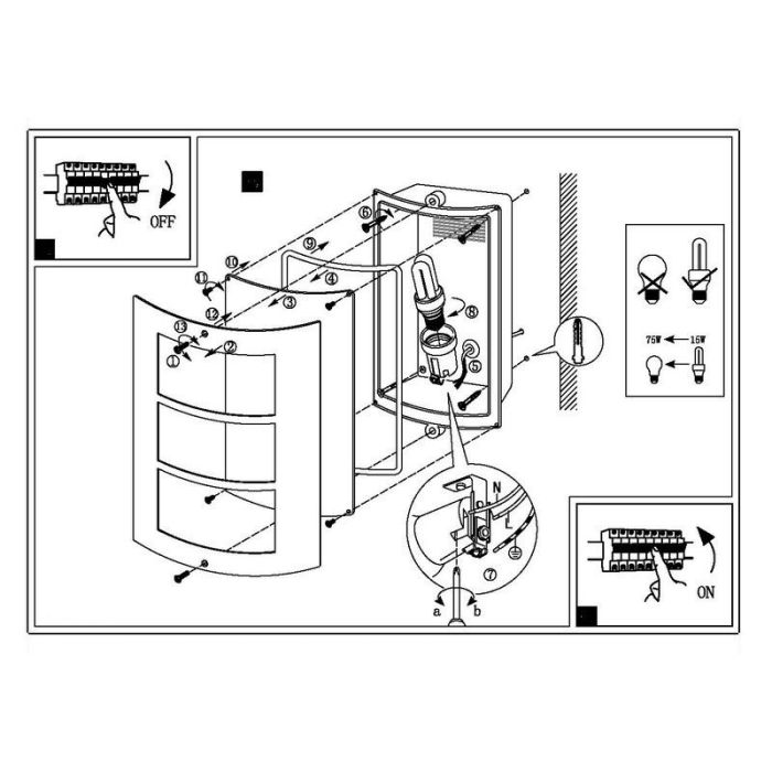 Luminaire extérieur argenté en plastique, Elyana, IP44