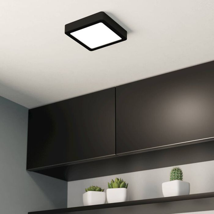 Lampe plafond blanche en plastique, Geraldo, 11W, 3000K LED