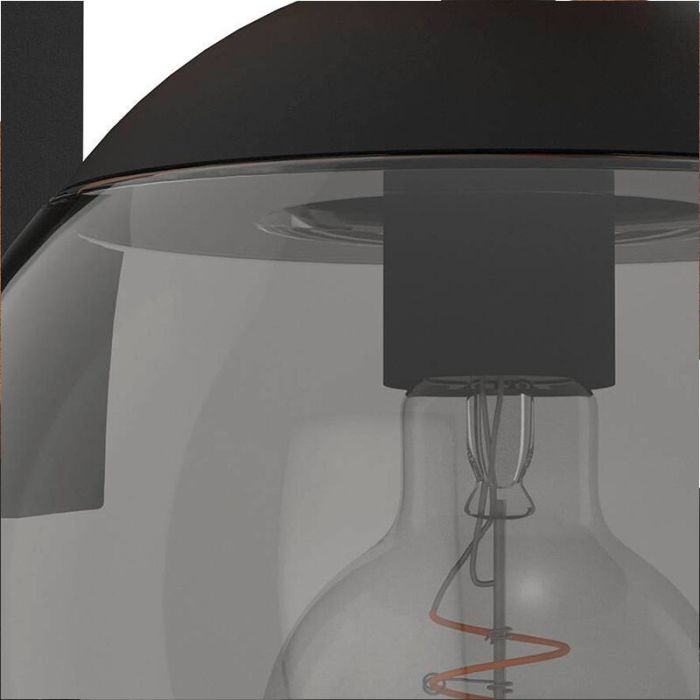 Luminaire extérieur gris en verre, Boris, IP44
