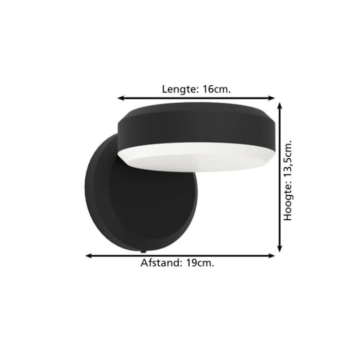 Luminaire extérieur noir en acier, Gabriella, 3,6W, 3000K LED, IP54