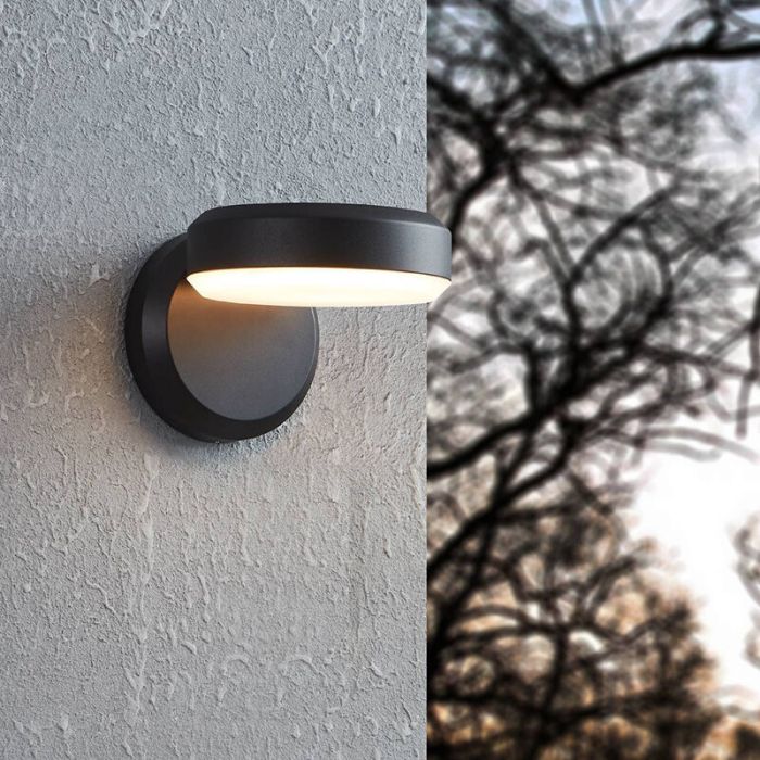 Luminaire extérieur noir en acier, Gabriella, 3,6W, 3000K LED, IP54