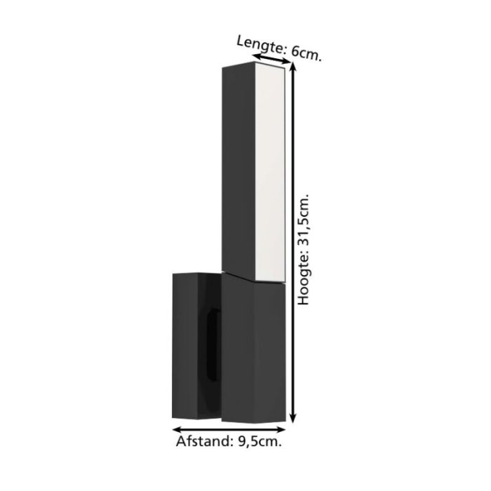 Luminaire extérieur noir en aluminium, Salman, 4,5W, 3000K LED, IP44
