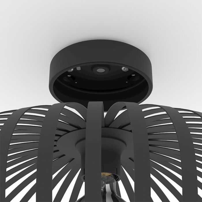 Lampe plafond noire en acier, Egine