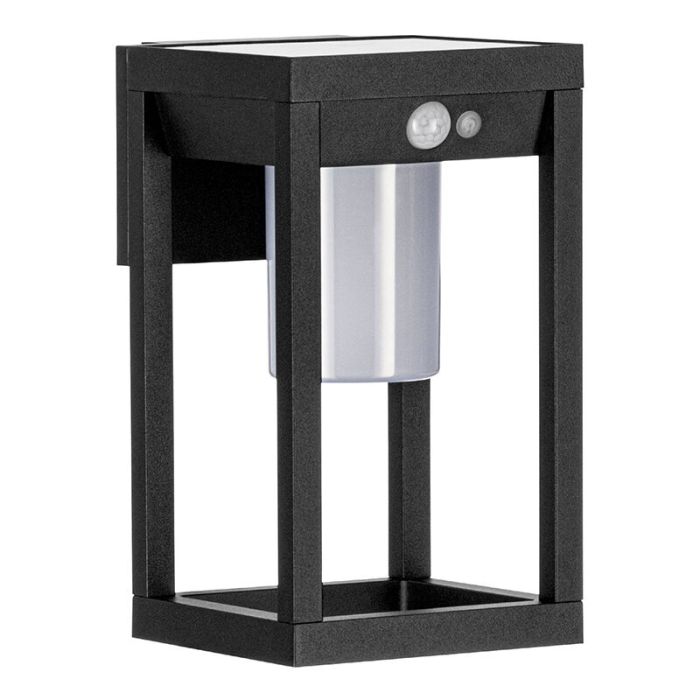 Applique solaire extérieur noire en aluminium, Kwame, 3,7W, 4000K LED, IP44