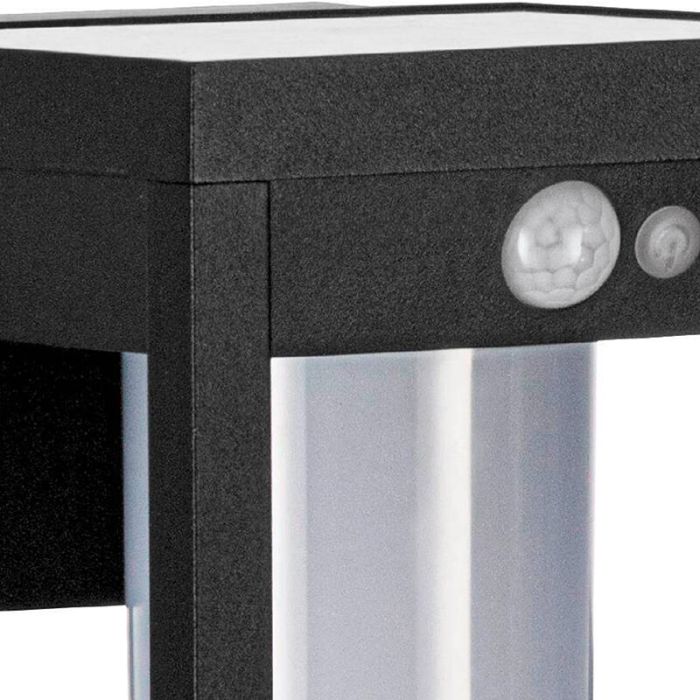 Applique solaire extérieur noire en aluminium, Kwame, 3,7W, 4000K LED, IP44