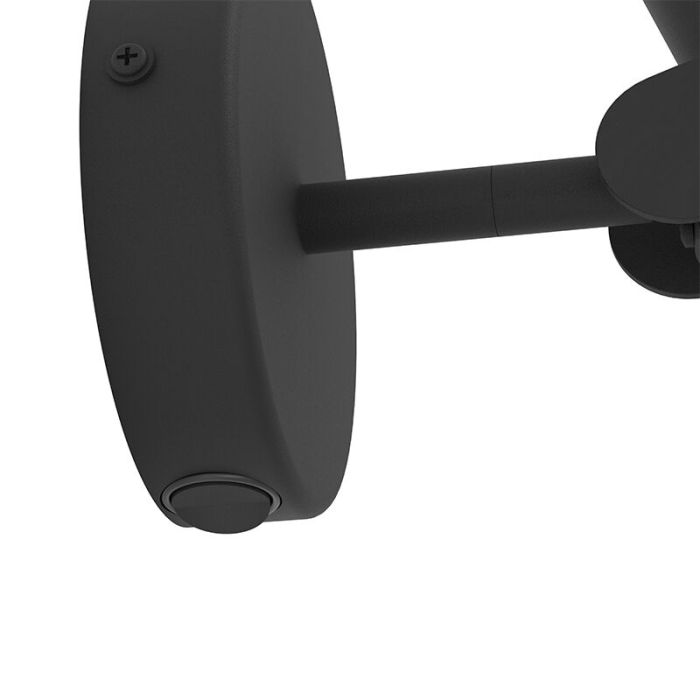 Applique murale noire en aluminium, Aleyna, 5W, 3000K LED, avec interrupteur