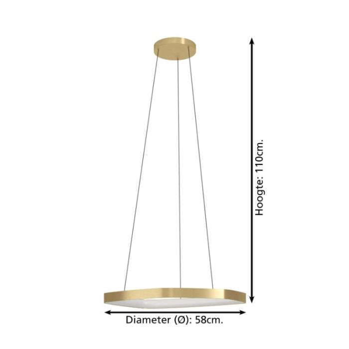 Suspension dorée en aluminium, Samson, 25,2W, 3000K LED