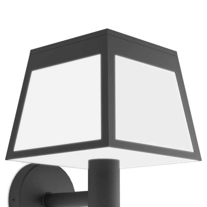 Applique solaire extérieur noire en plastique, Imelda, 7,5W, 3000K LED, IP65