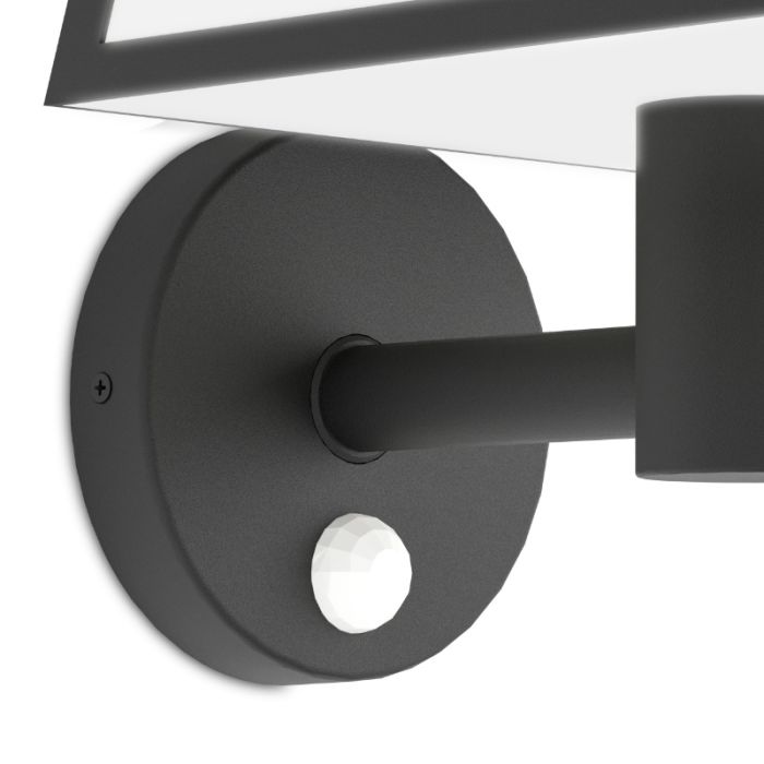 Applique solaire extérieur noire en plastique, Imelda, 7,5W, 3000K LED, IP65
