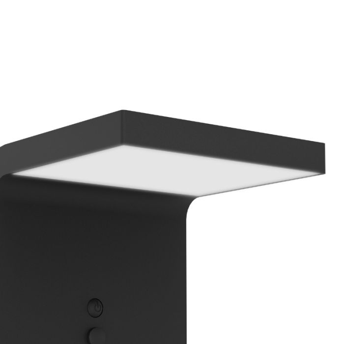 Applique solaire extérieur noire en plastique, Huseyin, 6,5W, 4000K LED, IP65