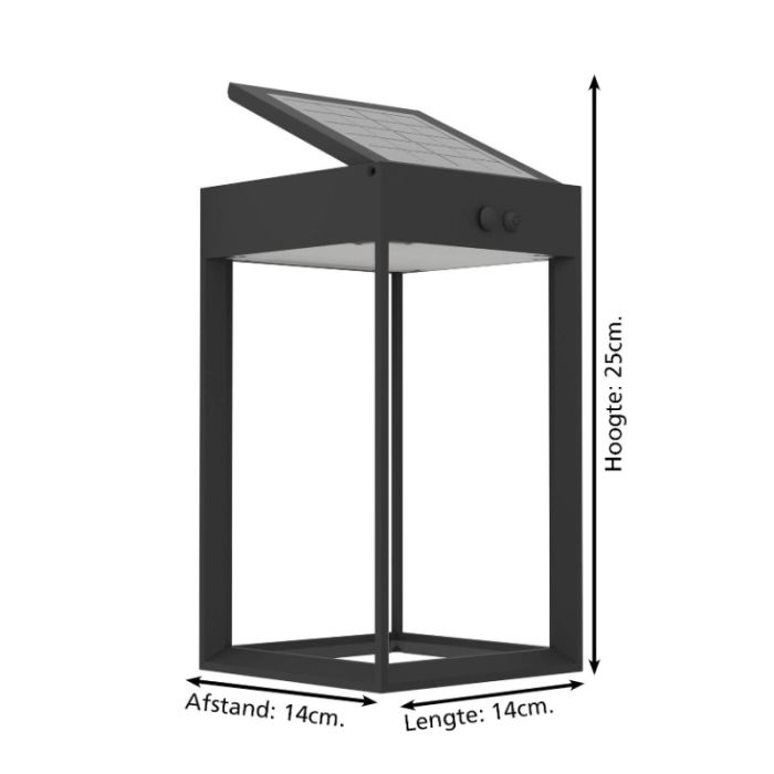 Applique solaire extérieur noire en plastique, Hubrecht, 6,5W, 4000K LED, IP65