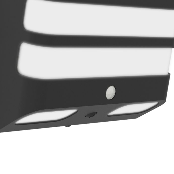 Applique solaire extérieur noire en plastique, Hisham, 6,5W, 4000K LED, IP65