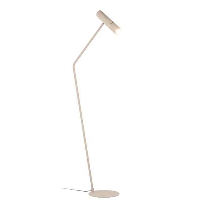 Lampadaire beige en acier, Vahid, avec interrupteur