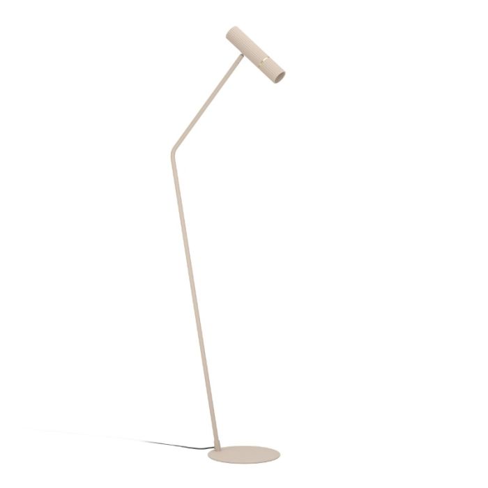 Lampadaire beige en acier, Vahid, avec interrupteur