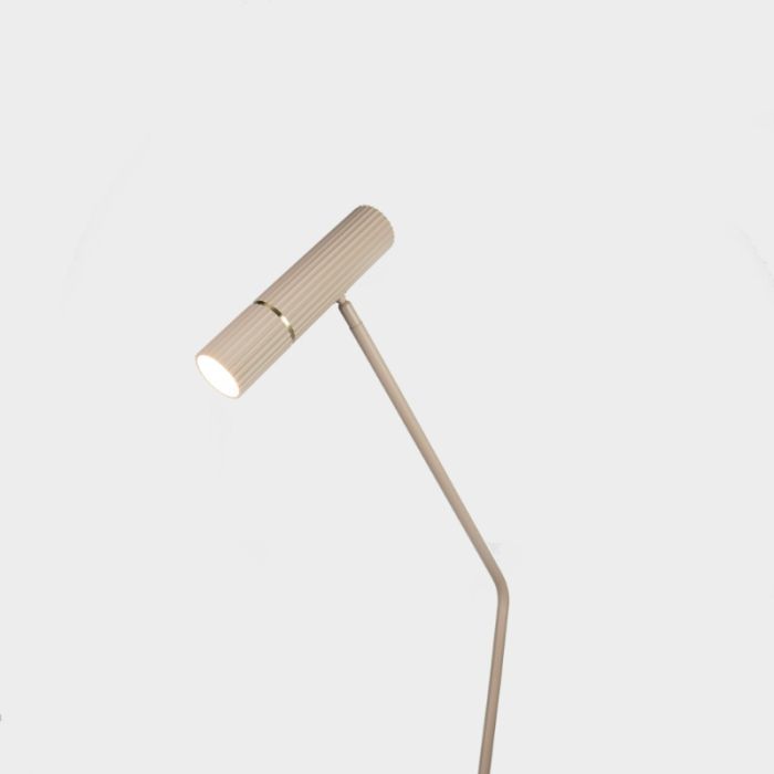 Lampadaire beige en acier, Vahid, avec interrupteur