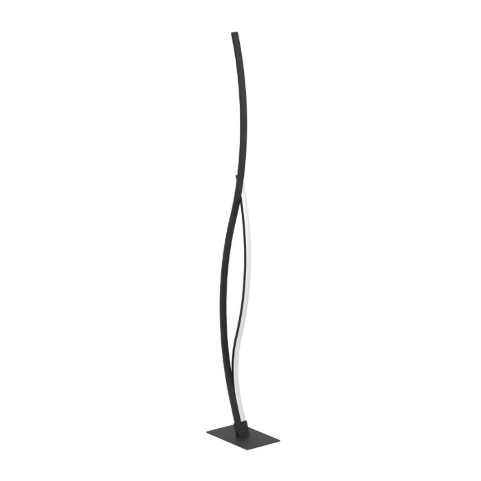 Lampadaire noir en acier, Tevin, 20W, 4000K LED, avec interrupteur
