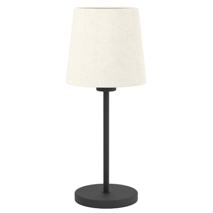 Lampe de table noire en tissu, Siham, avec interrupteur