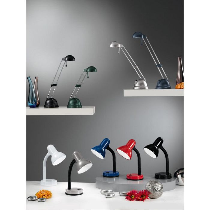Lampe de bureau rouge en plastique, Granza, avec interrupteur