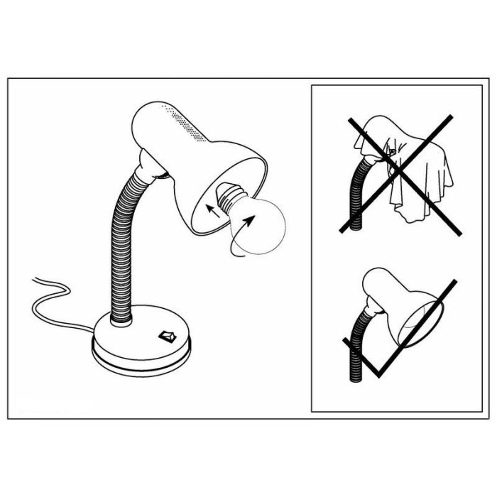 Lampe de bureau rouge en plastique, Granza, avec interrupteur