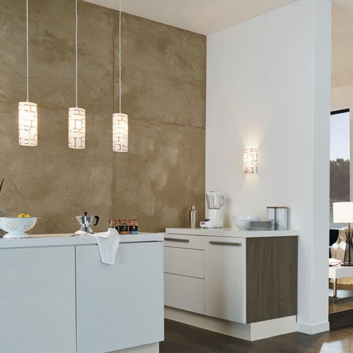 Suspension blanche en verre, Cadore