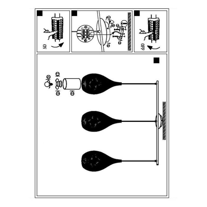 Suspension noire en verre, Maritima