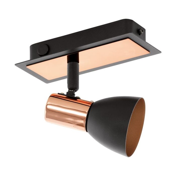 Spot plafond cuivre en acier, Angelie, avec interrupteur