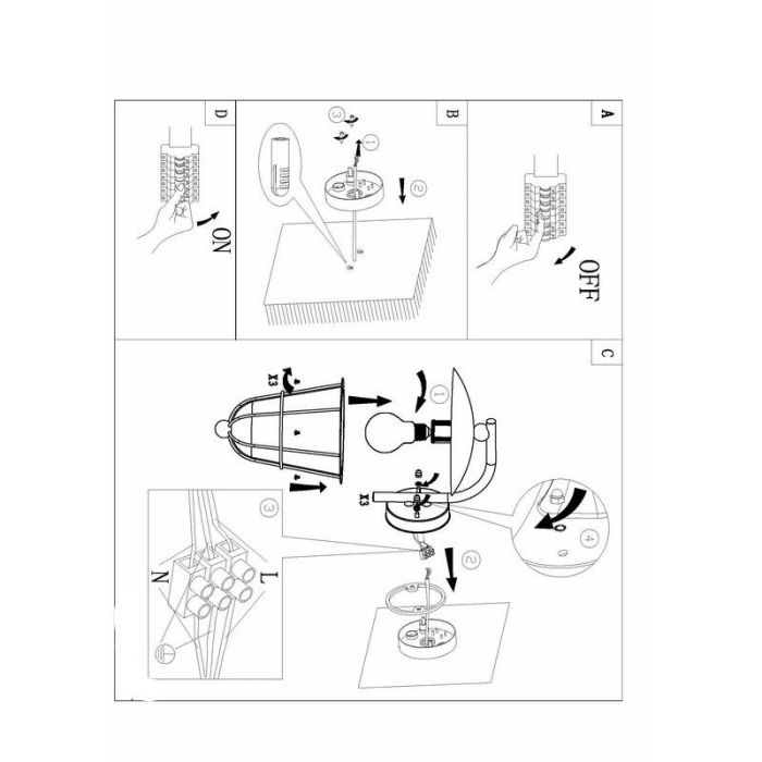 Luminaire extérieur marron en plastique, Alise, IP44