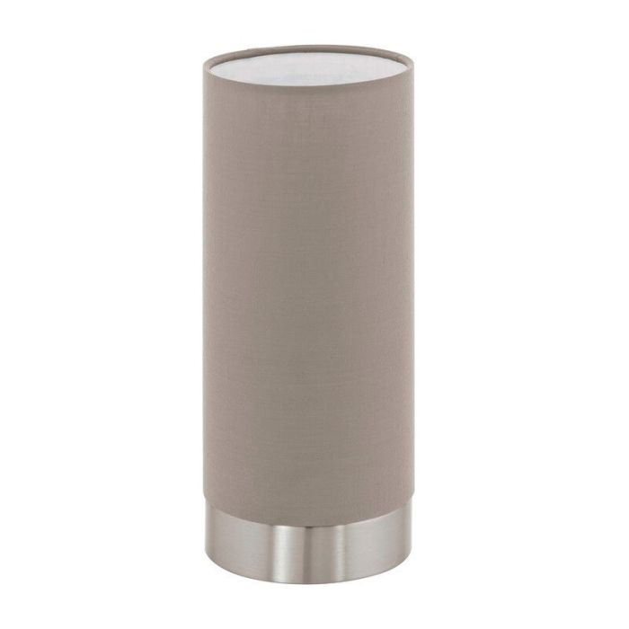 Lampe de table taupe en tissu, Abano, avec variateur tactile
