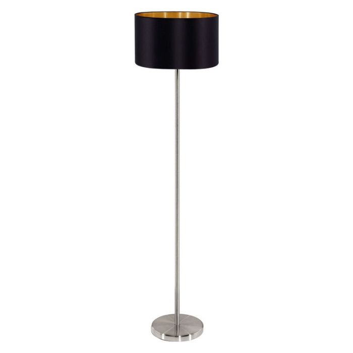 Lampadaire doré en tissu, Terme, avec interrupteur