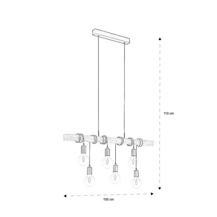 Suspension en bois noire, Anton