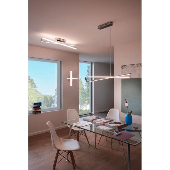Plafonnier chromé en acier, Arantxa, 18W, 3000K LED